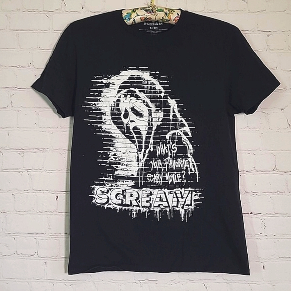NWOT Scream Ghostface Horror Halloween Black Tee Tshirt Womens Size Small